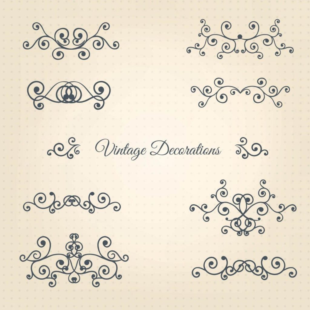 Vintage Vector Decorations Set