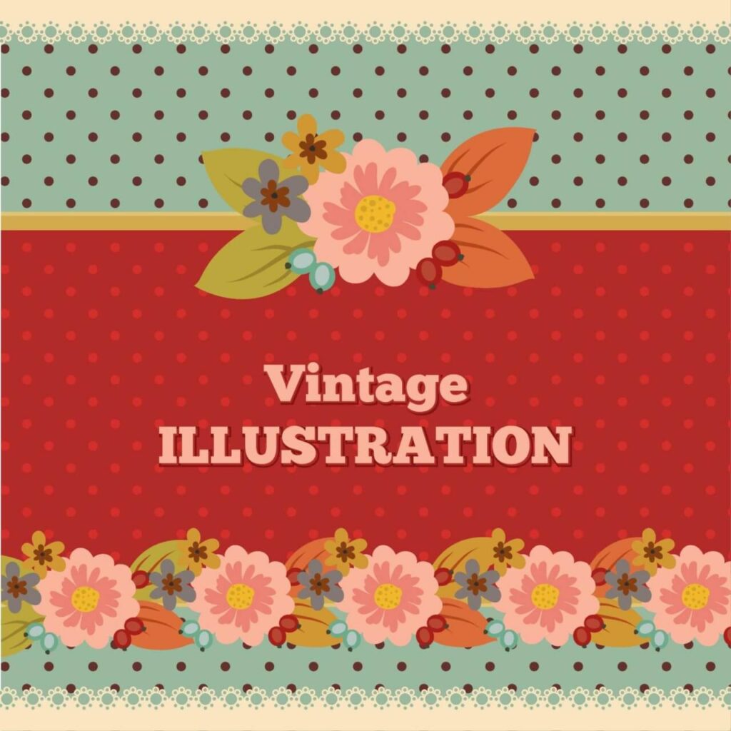 Vintage flower illustration with typography