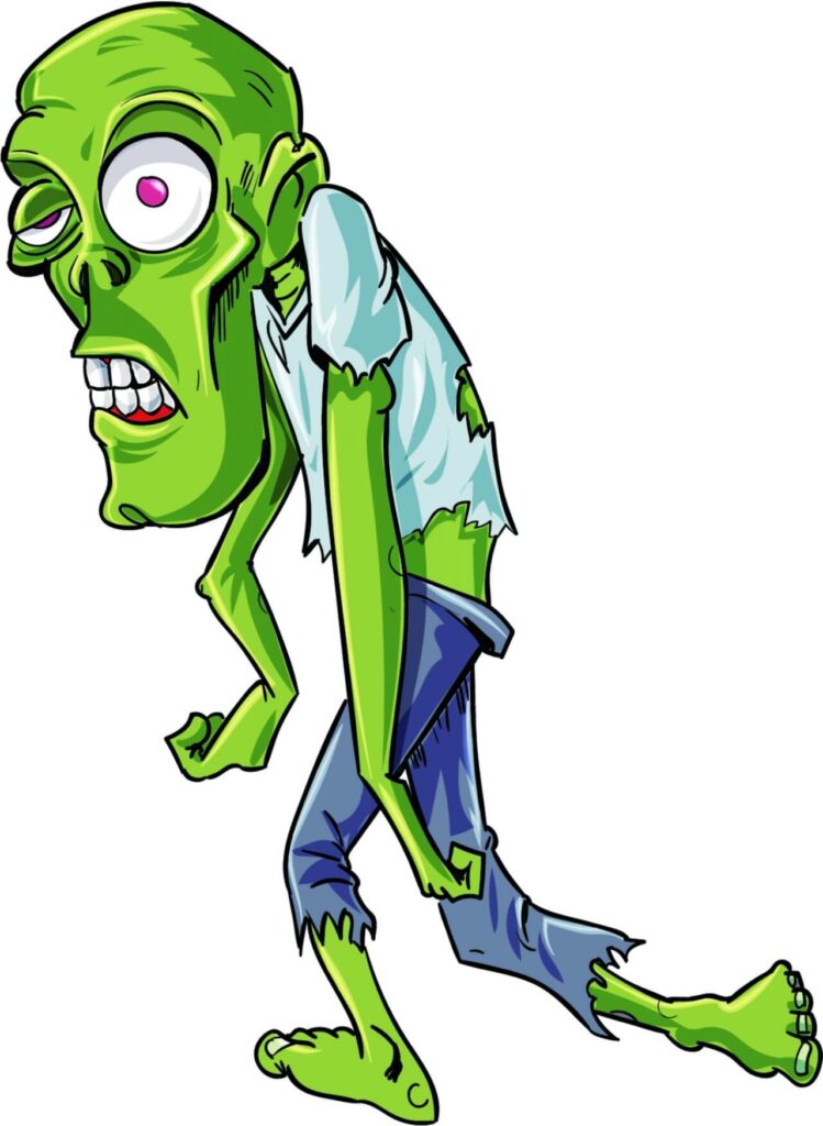 Twisted zombie character