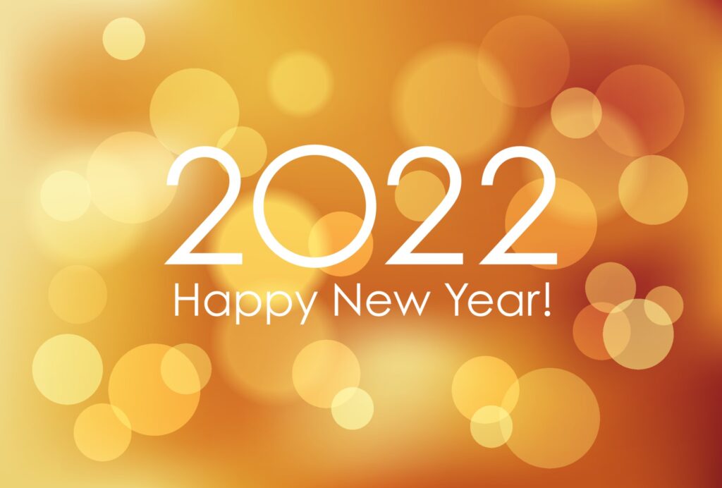 2022 New Years Card Template With Abstract Background. Free Vector