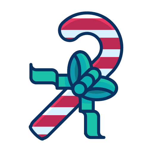 Bow, candy, cane icon