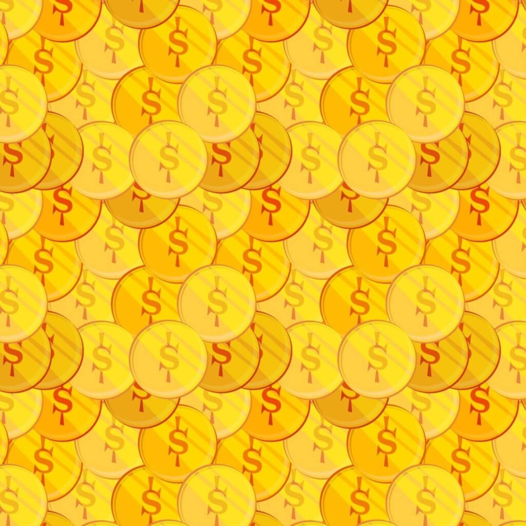 Money illustration with coins