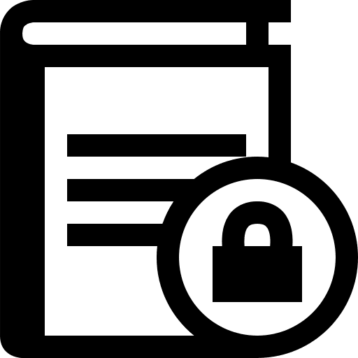 Text, security, book icon