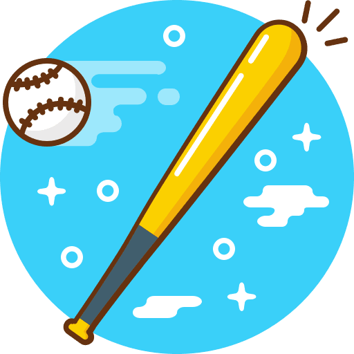 Ball, baseball, bat icon