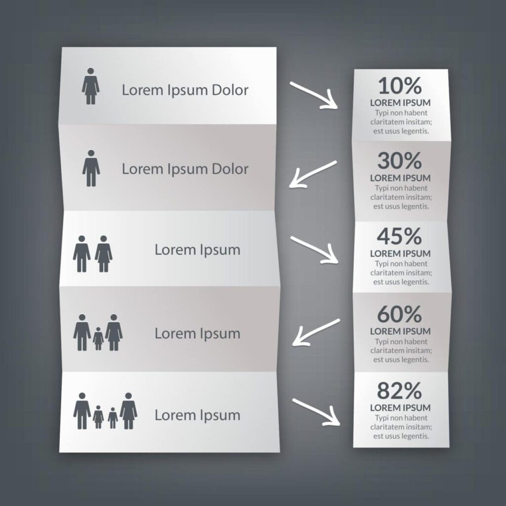 Infographic folded paper design