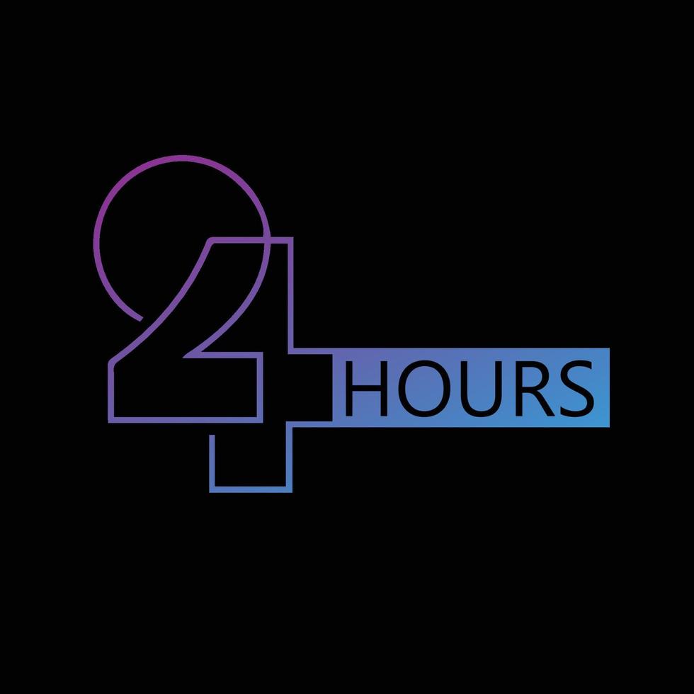 24 hours icon. 24 hours work icon. 24 hours 7 day.Full time vector design. Stock Free and Free SVG