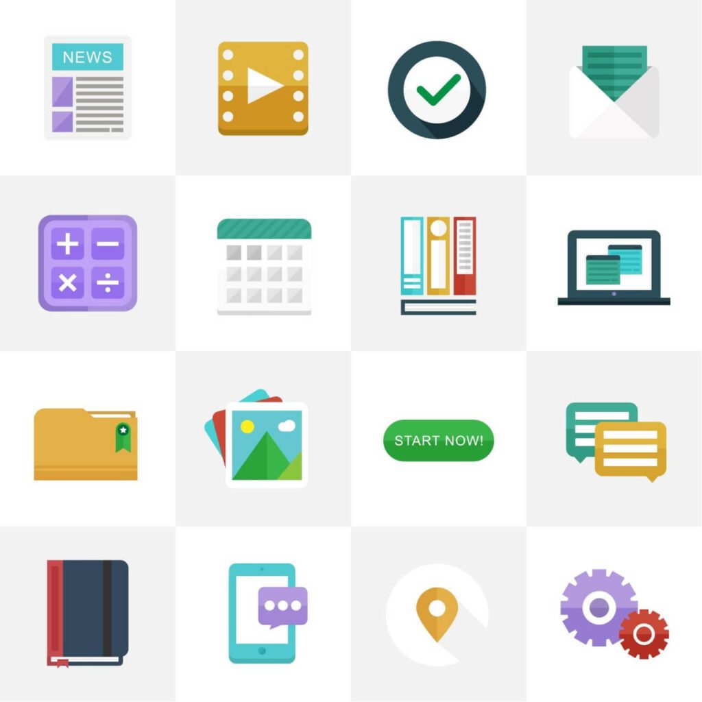 Flat Icons for UI Design