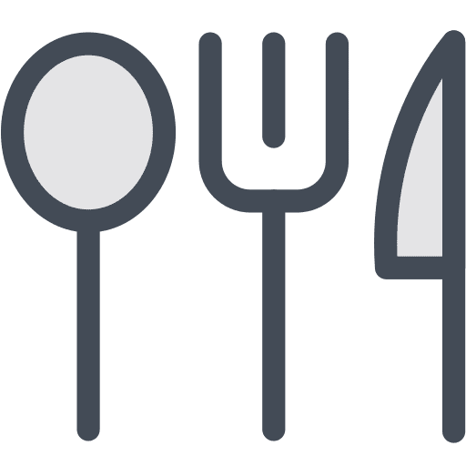 Dish, flatware, fork icon