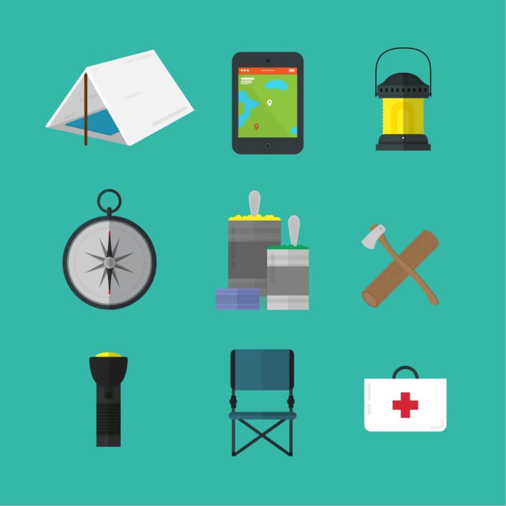 Camping tools icons