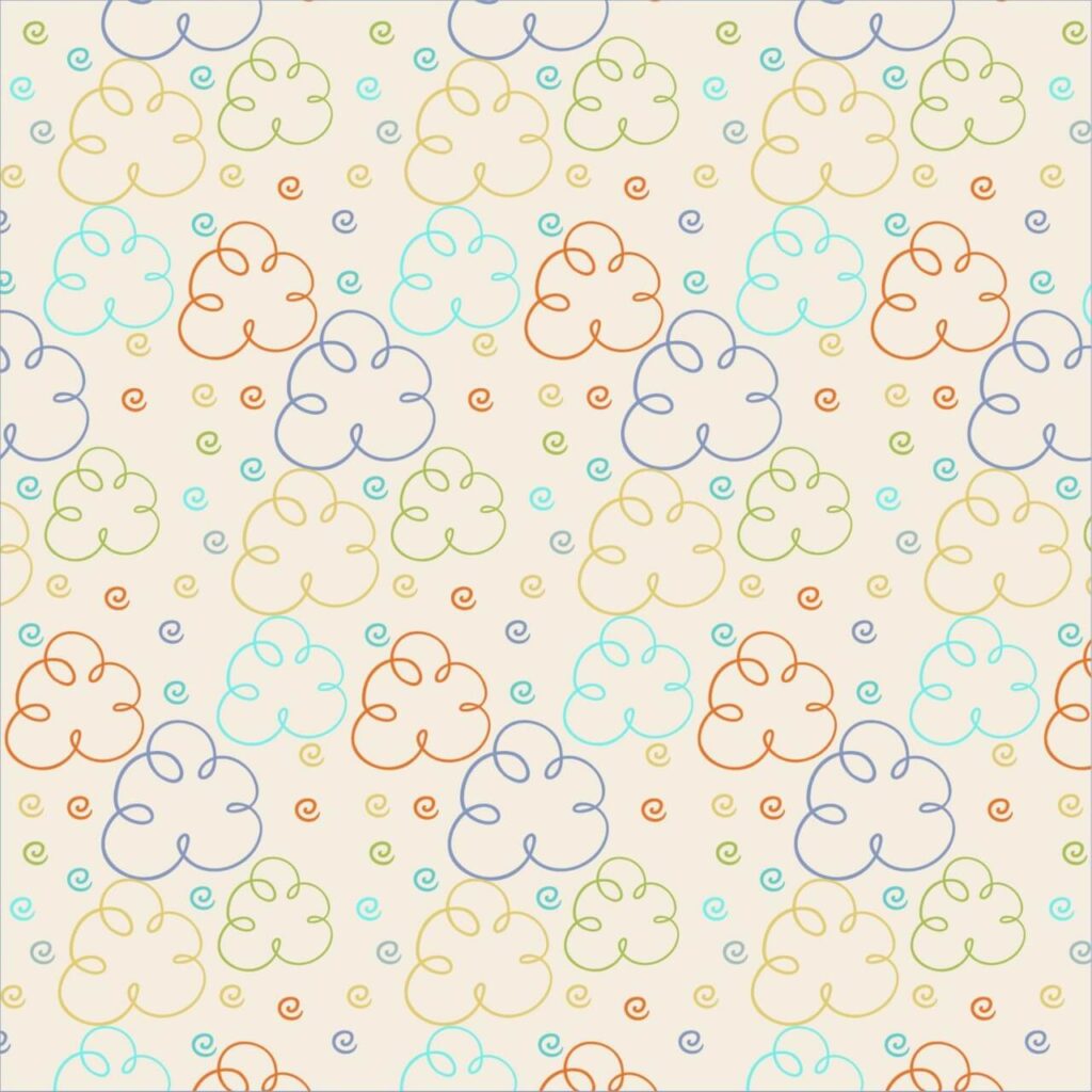 Cute pattern with clouds