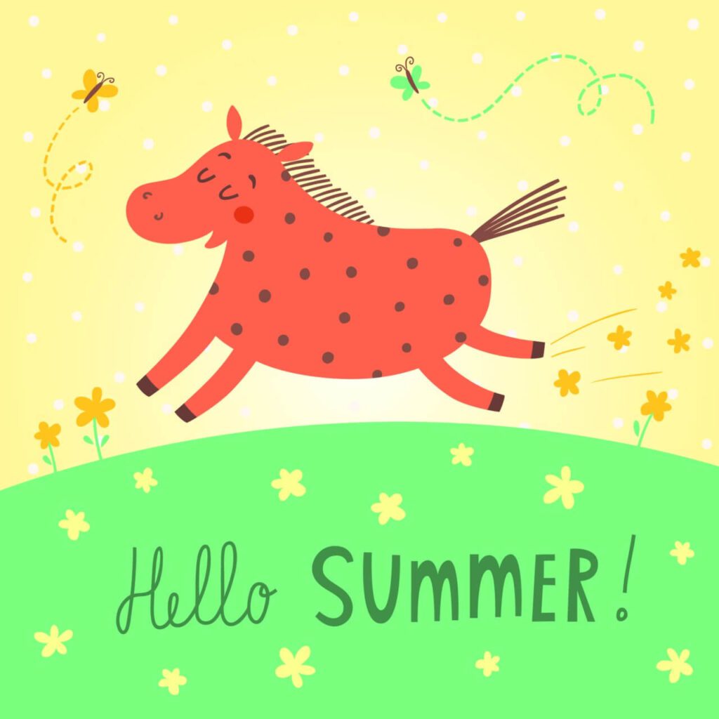 Hello summer vector card