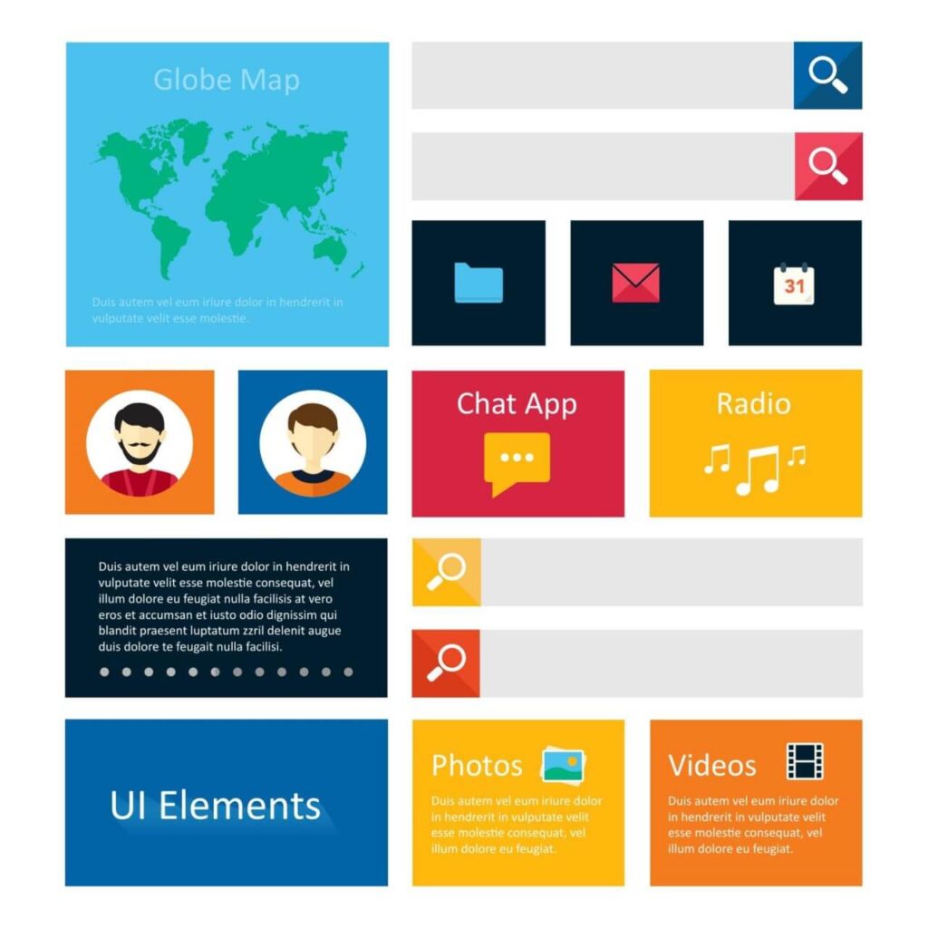 Infographic webpage elements