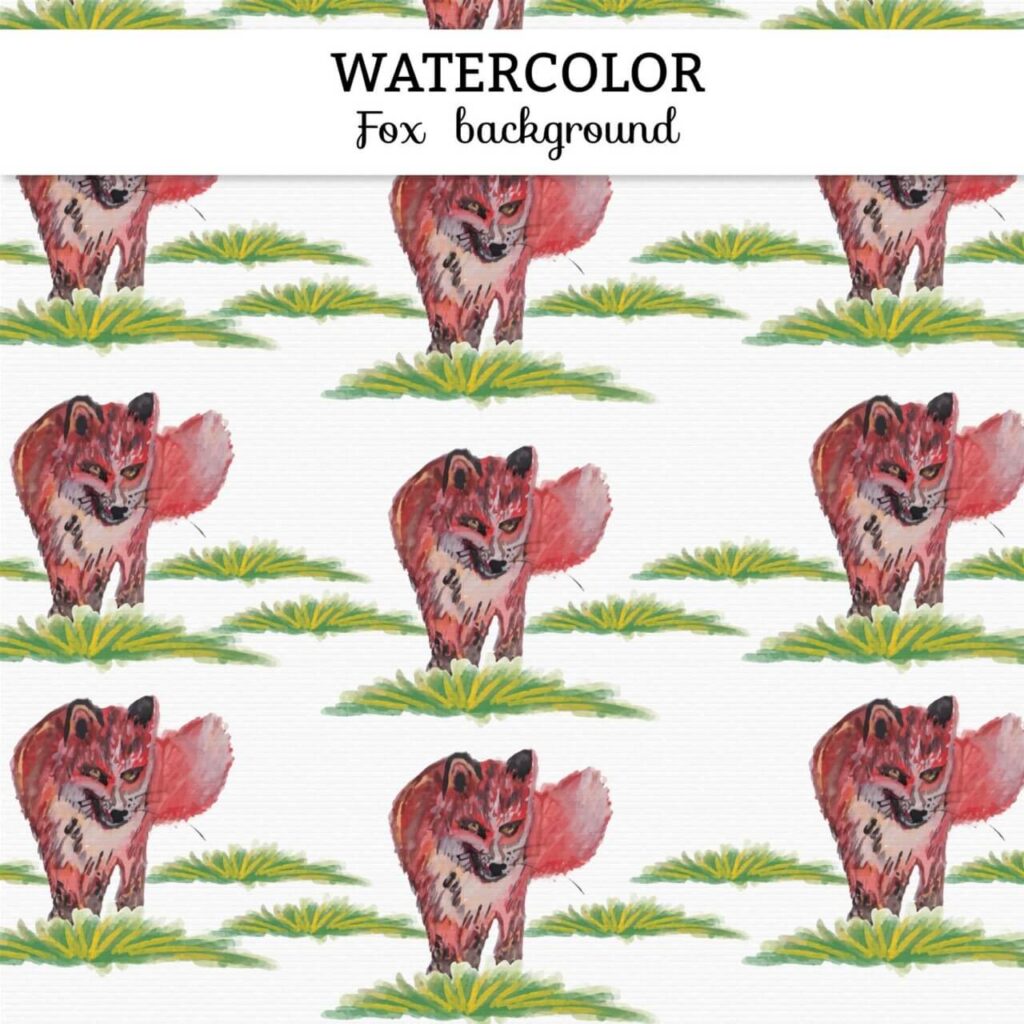 Watercolor fox background