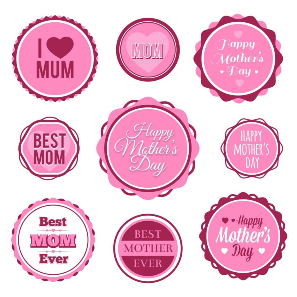 Mother’s Day Badges And Labels