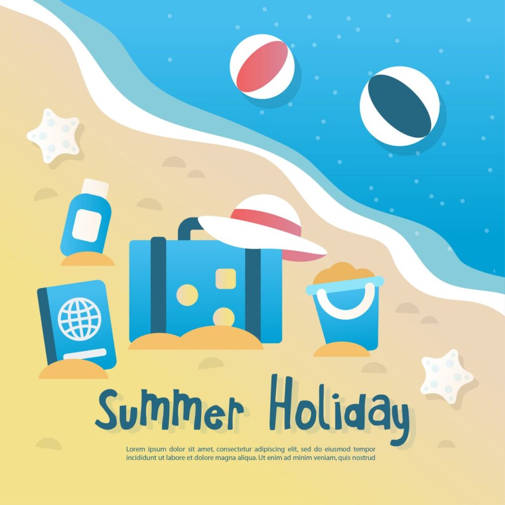 Summer background illustration with elements