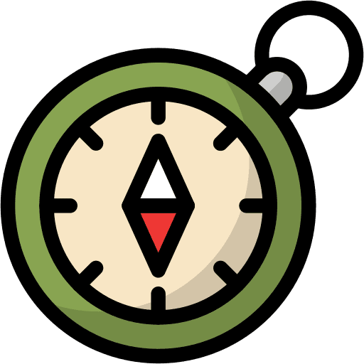 Camping, compass, outdoor icon