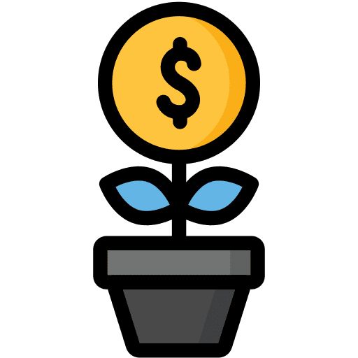 Growing, growth, money icon