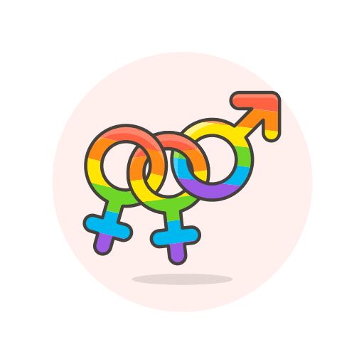 Bisexual, lgbtq, sign icon