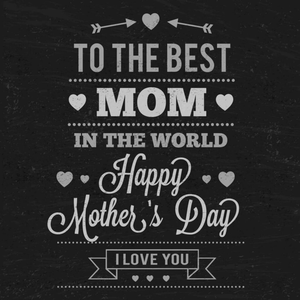 Mother’s day Typography On Chalkboard