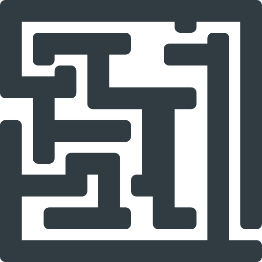 Game, maze, retro icon