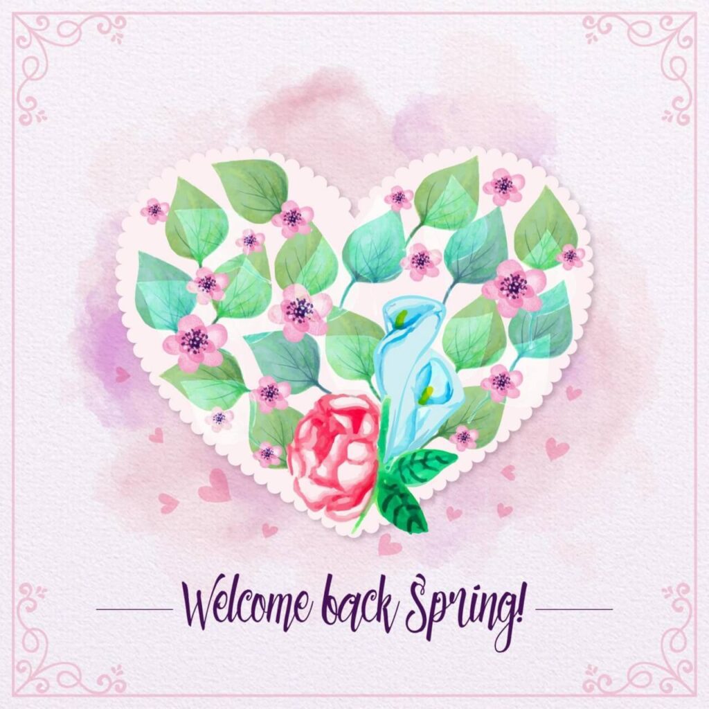 Watercolor love floral card