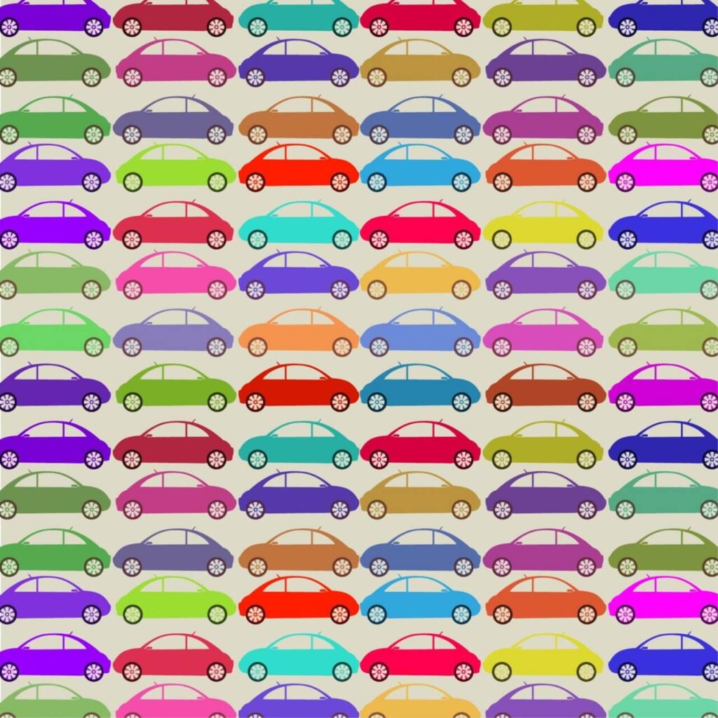 Retro pattern with cars