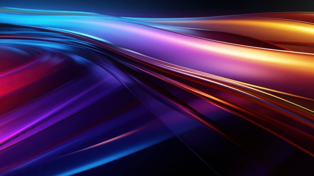 3D Abstract Glowing Colorful Lines Stock Free