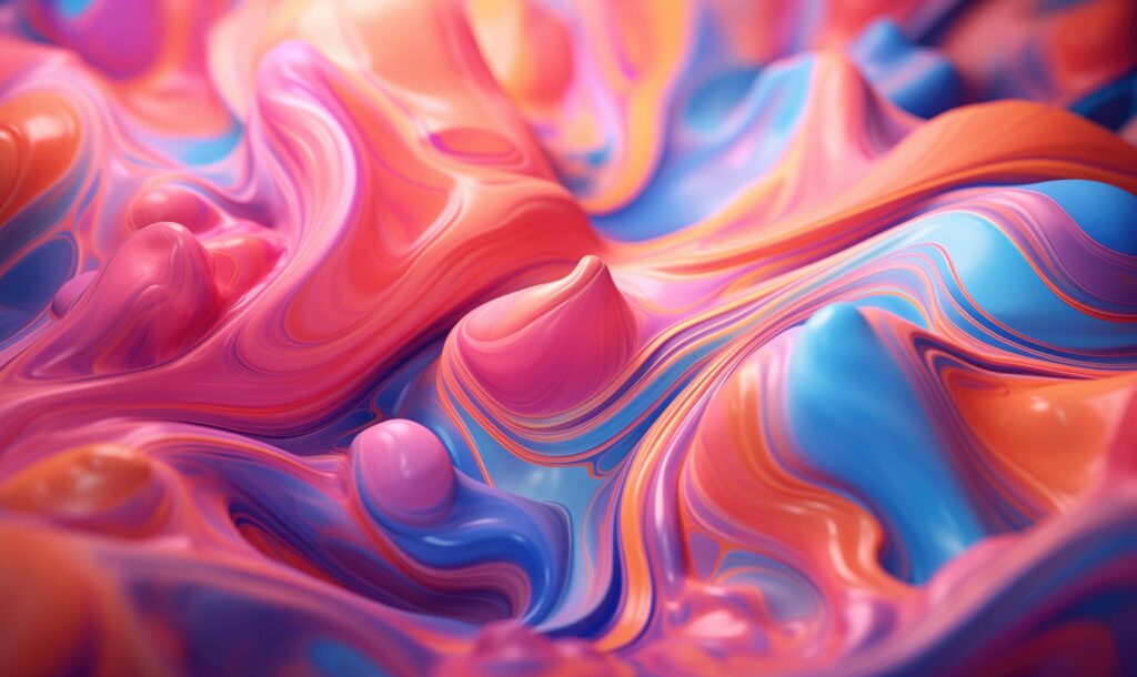 3D Abstract Liquid Colorful Rendering Stock Free