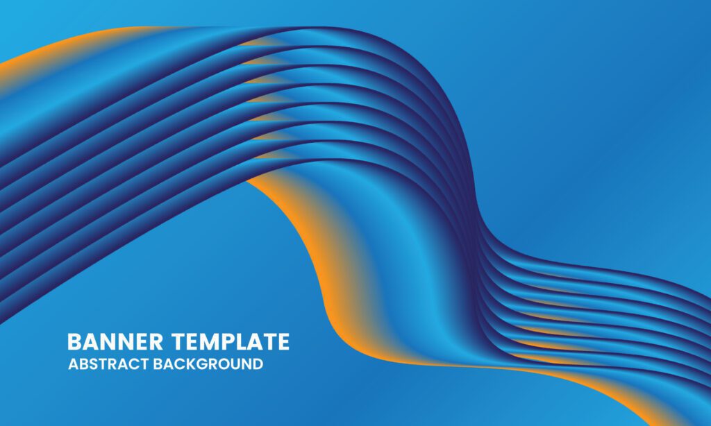 3d blue Realistic abstract wave background template Free Vector and Free SVG