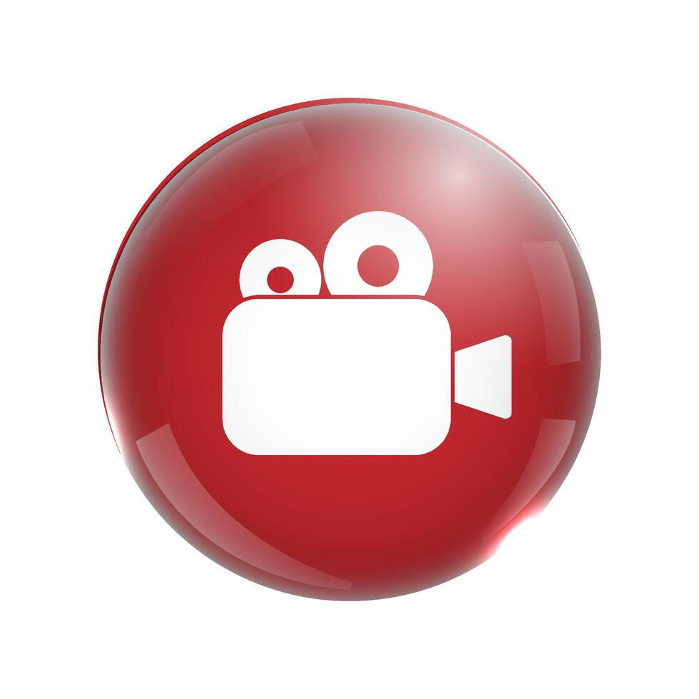 3d bubble with retro camera icon Stock Free