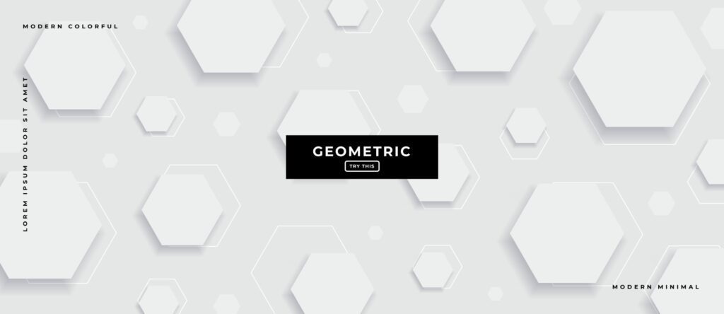 3d Hexagon Geometric White and Gray Background. Free Vector