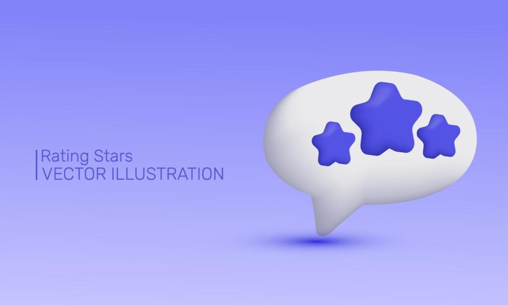 3d icon realistic blue review rating stars best excellent new concept design Stock Free