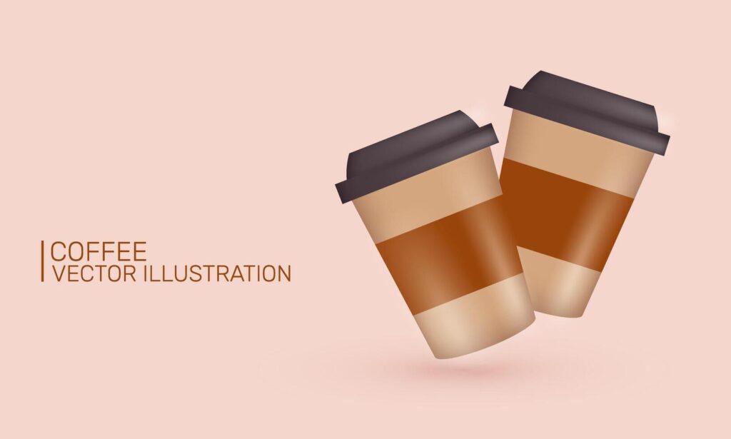 3d icon realistic coffee cup new concept design Stock Free