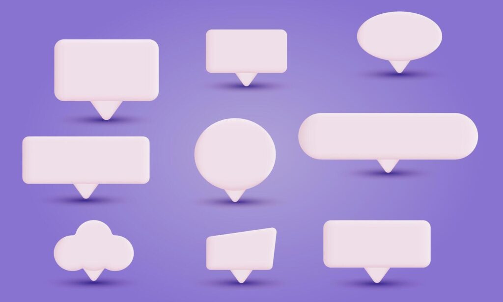 3d icon realistic concept set collection speak bubble chatting box design Stock Free