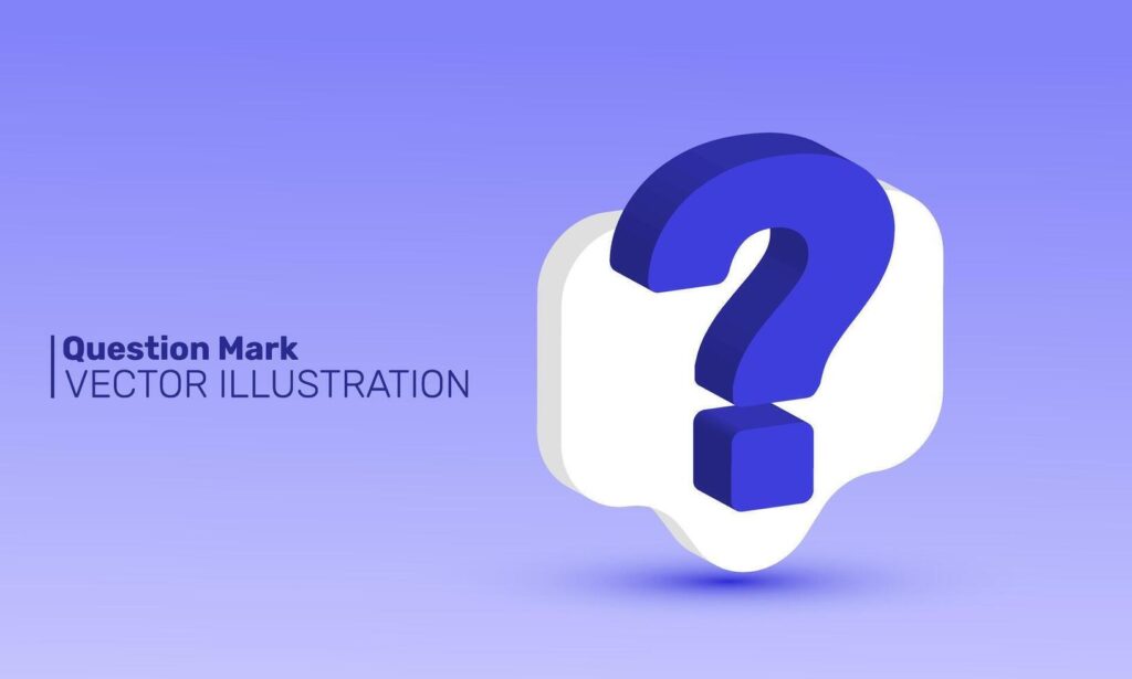 3d icon realistic question mark sign ask new concept design Stock Free