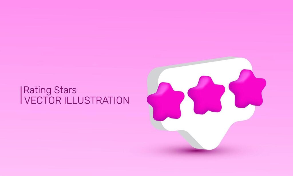 3d icon realistic review rating stars best excellent new concept design Stock Free