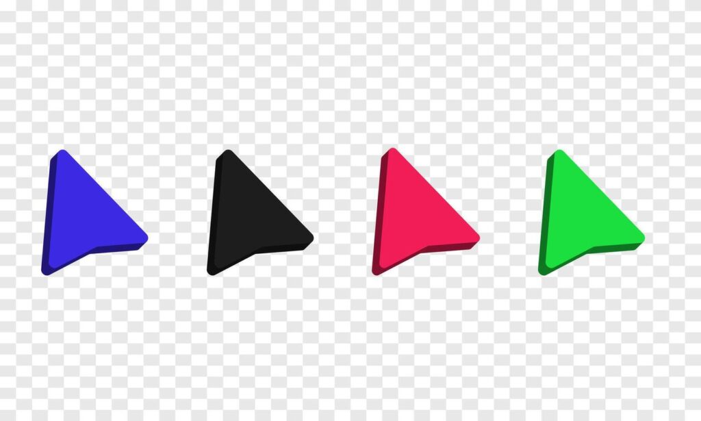 3d icon realistic set arrow clicking design Stock Free