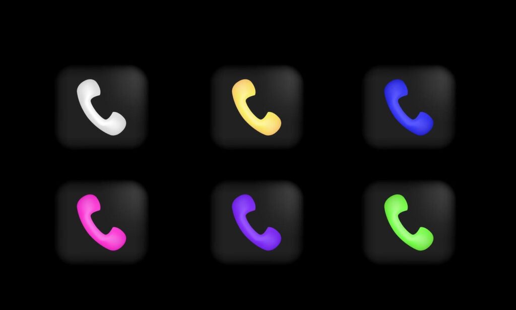 3d icon realistic set telephone icons different design Stock Free