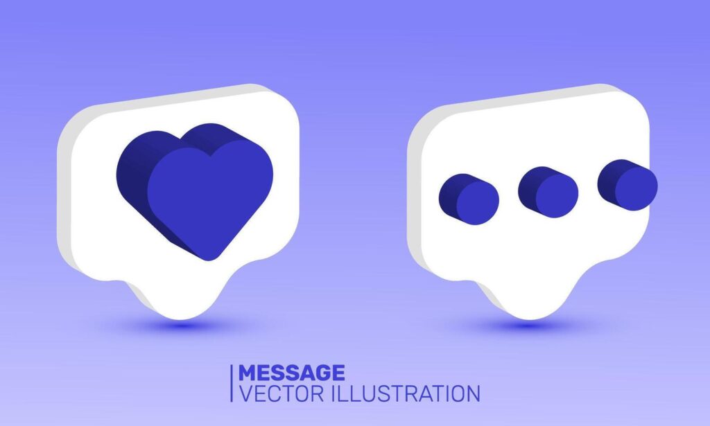 3d icon realistic social media message new concept design Stock Free