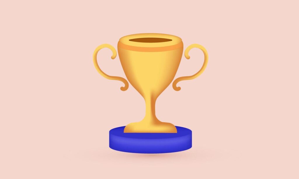 3d icon realistic trophy new concept design Stock Free