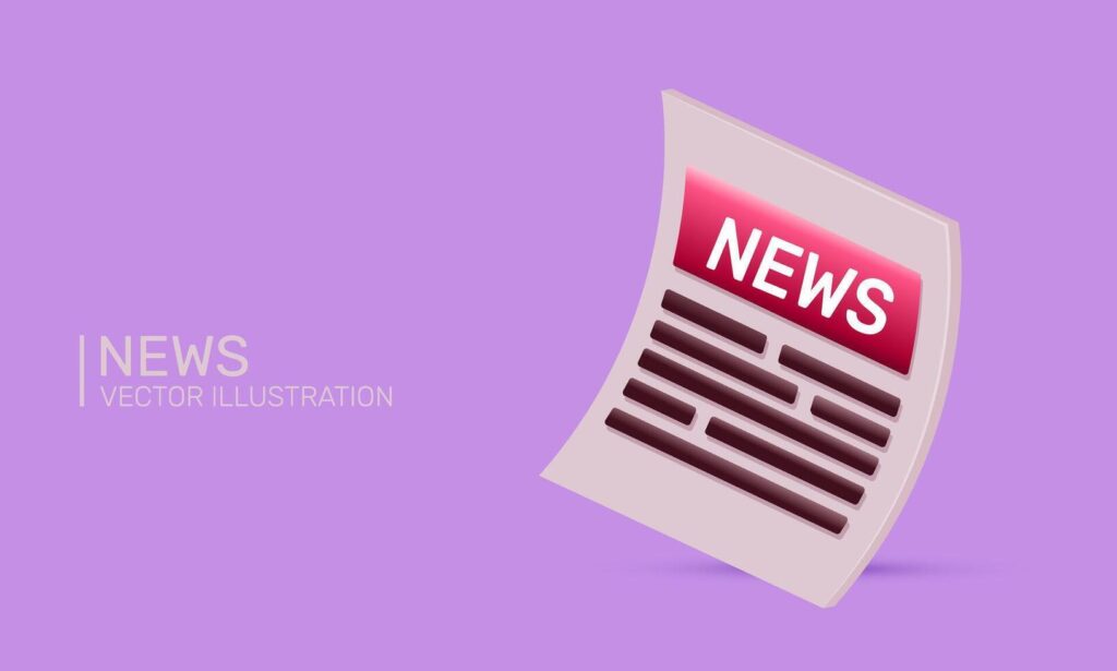 3d realistic icon concept world newspaper business design Stock Free