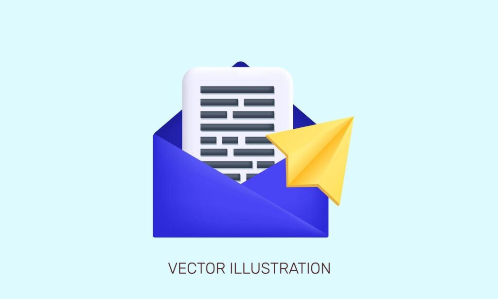 3d realistic icon send email notification unread mail design Stock Free