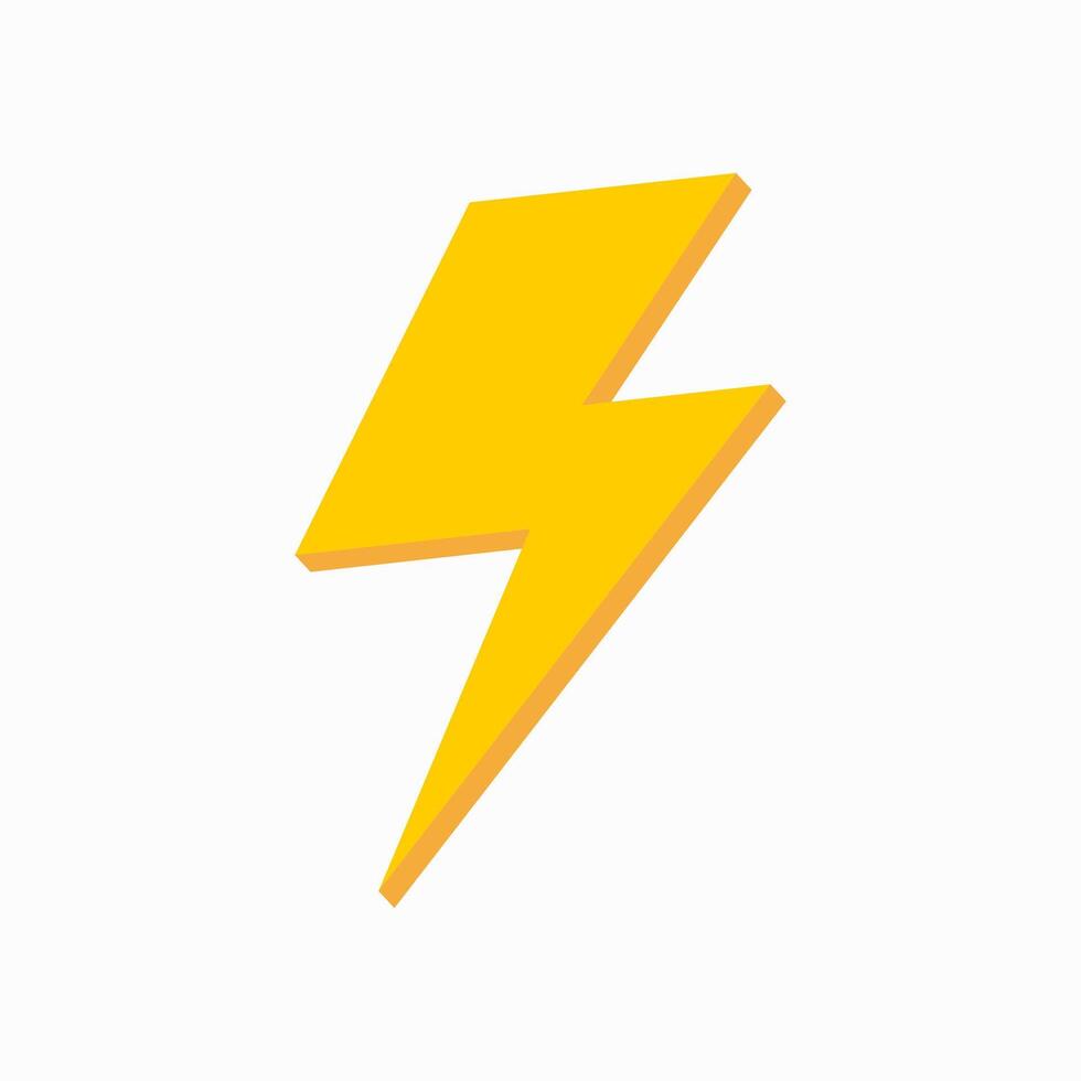 3d Realistic Lightning bolt design icon illustration Stock Free