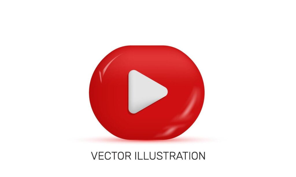 3d realistic red play media icon design Stock Free