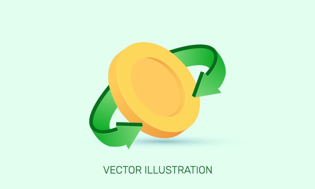 3d realistic unique icon concept money coin transfer bundles design Stock Free