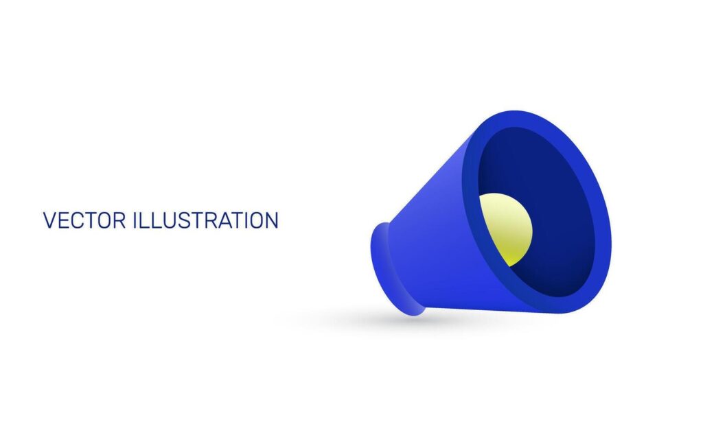 3d realistic unique icon concept sound notification design Stock Free