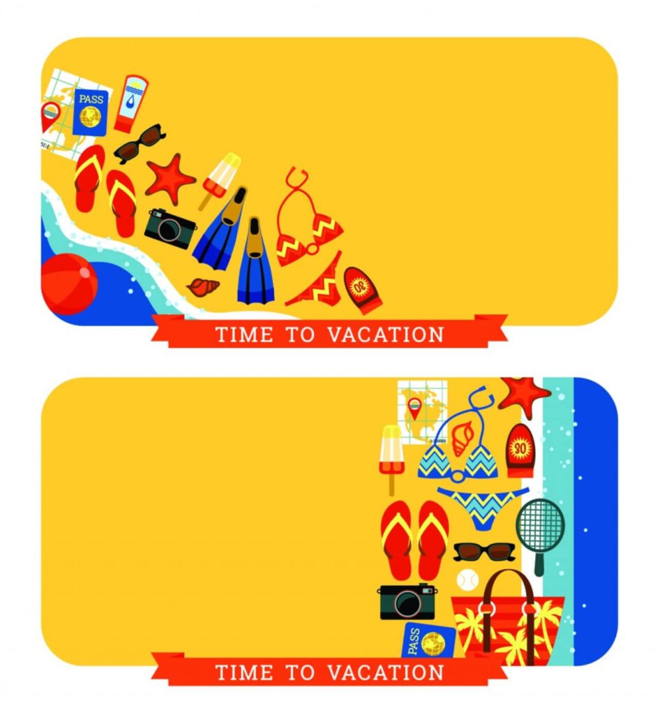 Vector modern flat design illustration of traditional summer vacation.