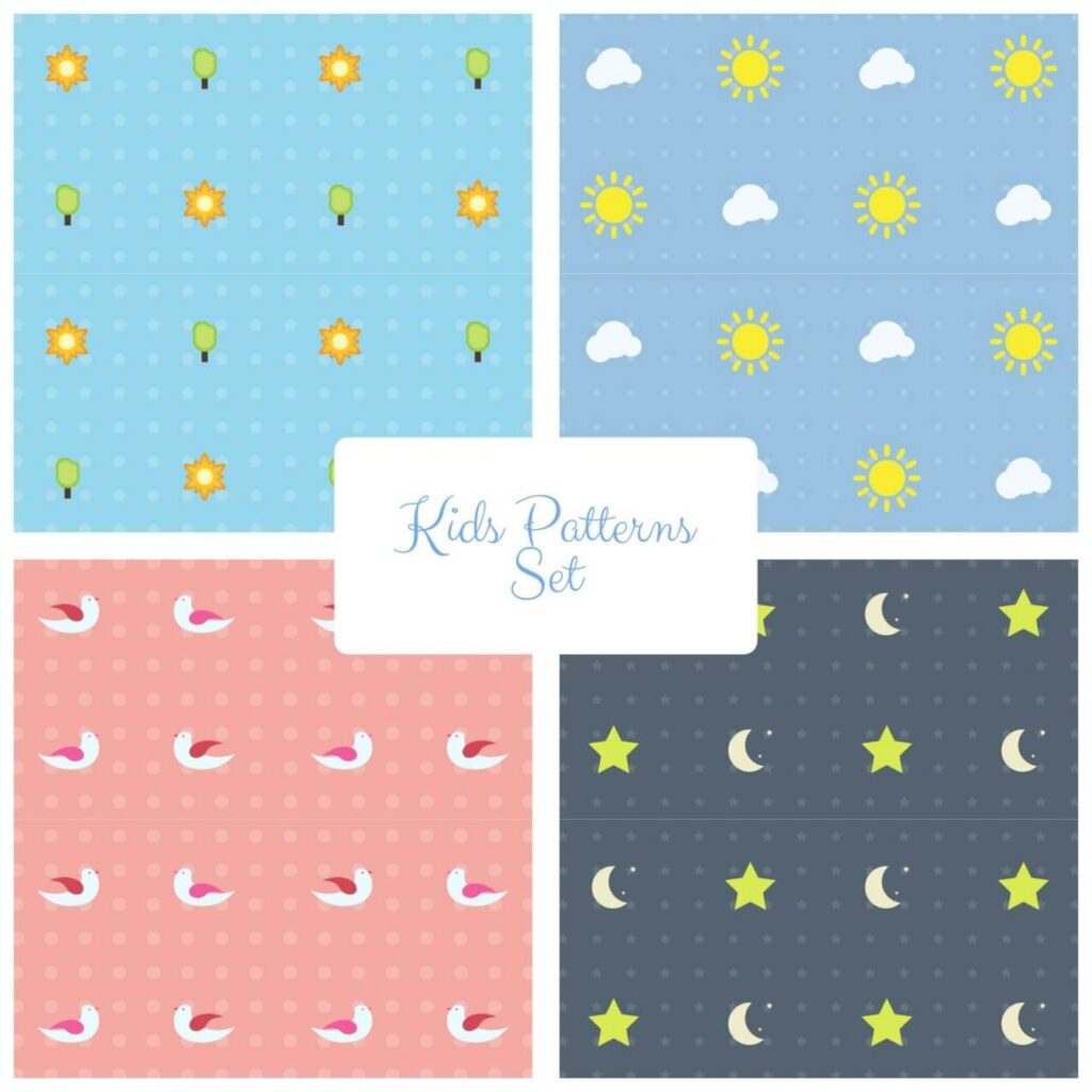 Kids Vector Patterns Set