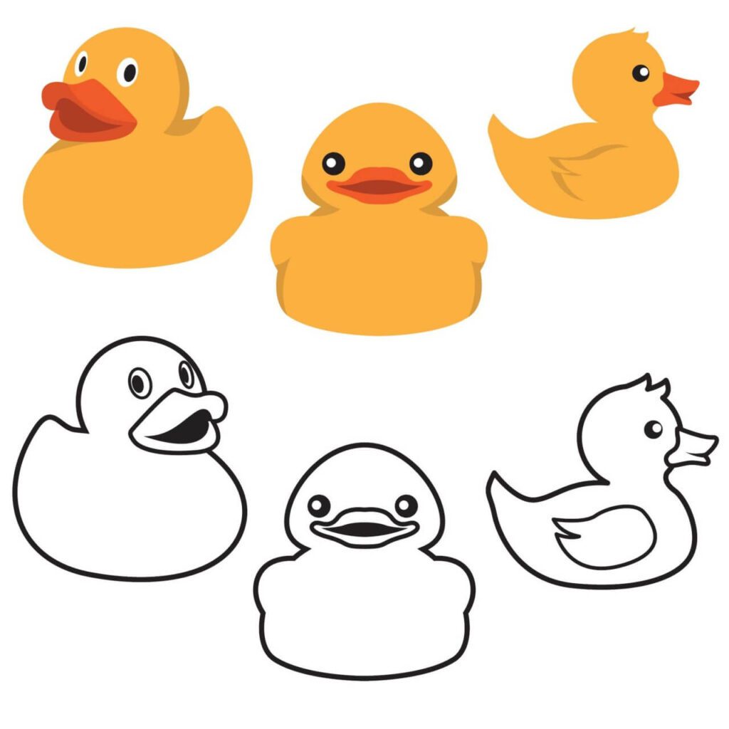 Rubber Duck Colors And Outlines