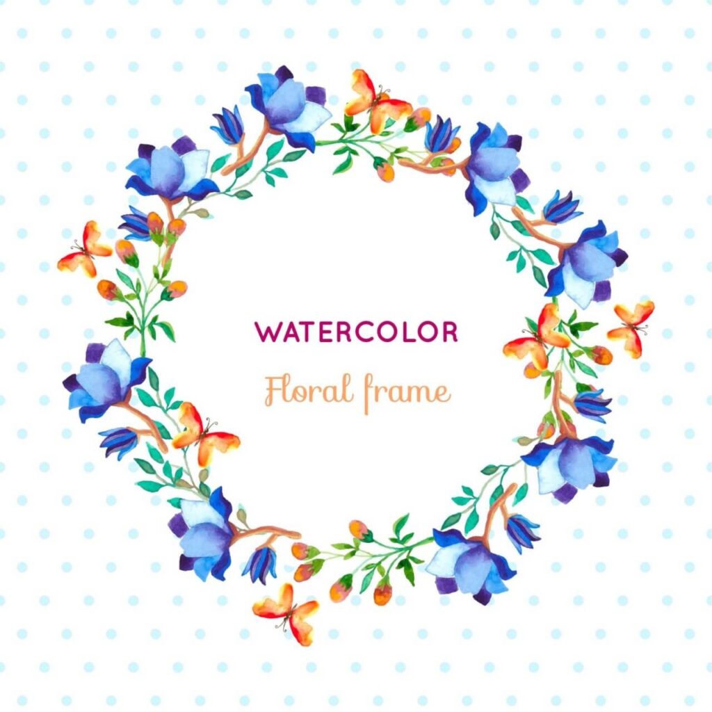 Watercolor floral frame